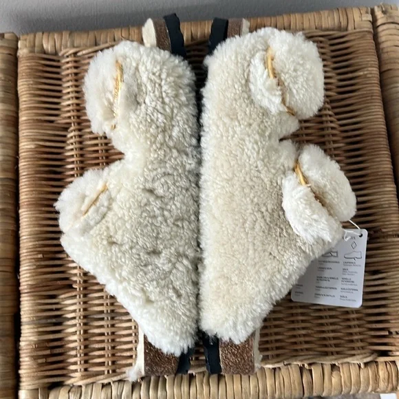 Free People x Birkenstock Arizona Big Buckle Teddy Sandals Size 10 NIB - Picture 9 of 16